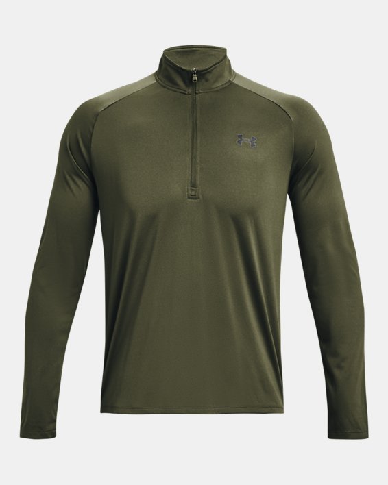Herren UA Tech™ Shirt mit ½-Zip, langärmlig, Green, pdpMainDesktop image number 4